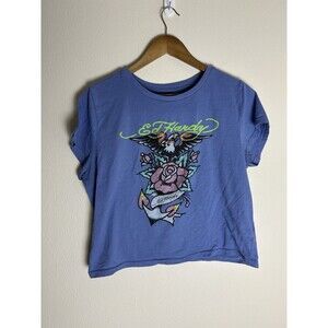 ed hardy by christian audigier Authentic t shirt 1X Tee Top Eagle Rhinestone